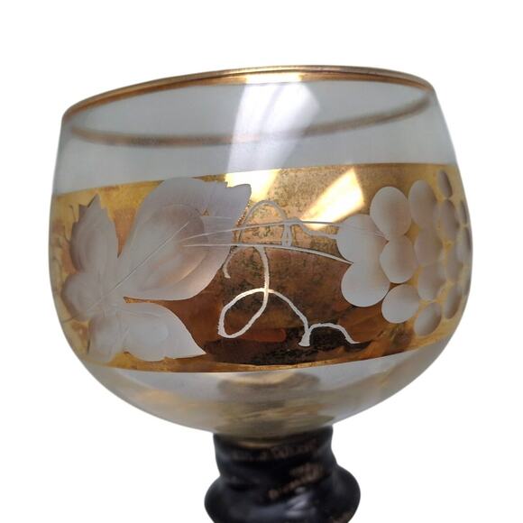 Vintage Hummel Goebel Chimney Sweep Gold Trim Stemmed Liquor Snifter Wine Glass - Picture 5 of 8